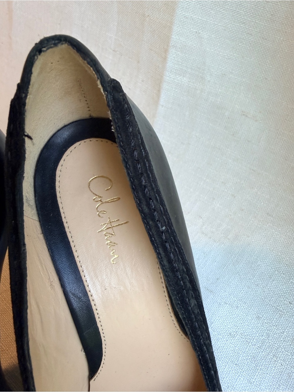 Cole Haan Vintage Black Leather Mary Jane Pumps Heels Size 9B Brazil - Picture 4 of 9